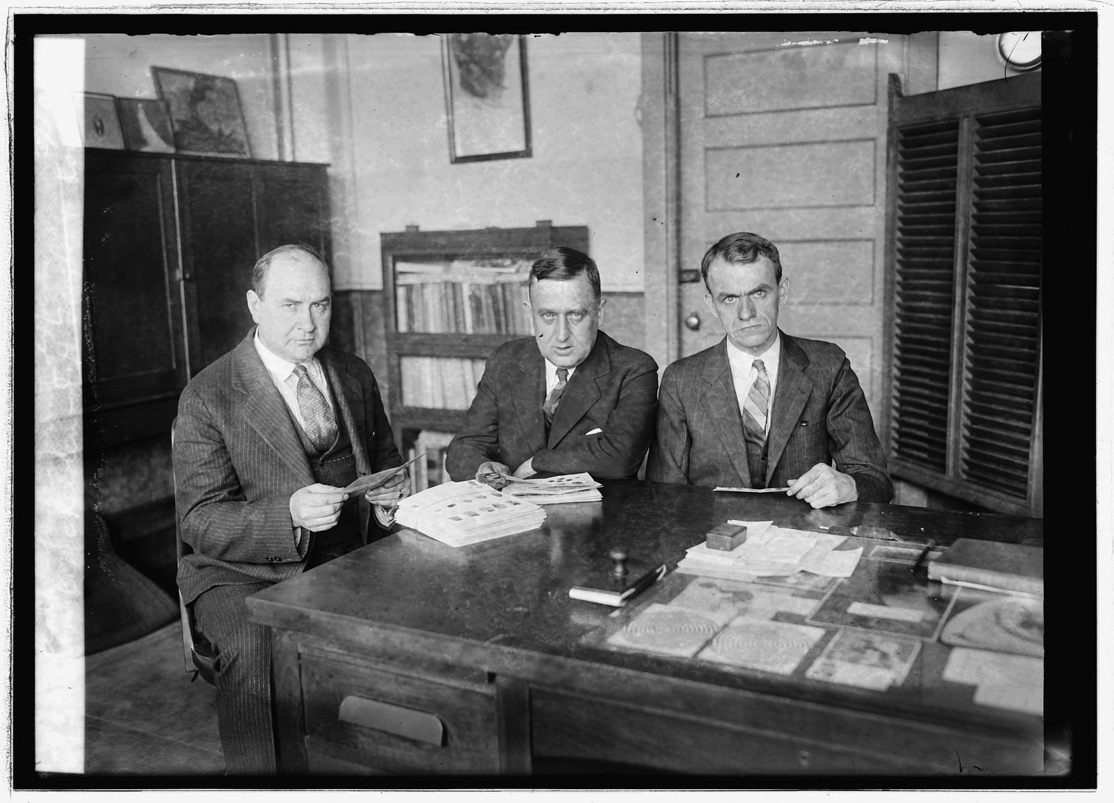 Wm. B. McKelden, J.H. Taylor & Roy C. Clark, fingerprint experts, 3/10/26, [19]26 March 10. — historic photograph