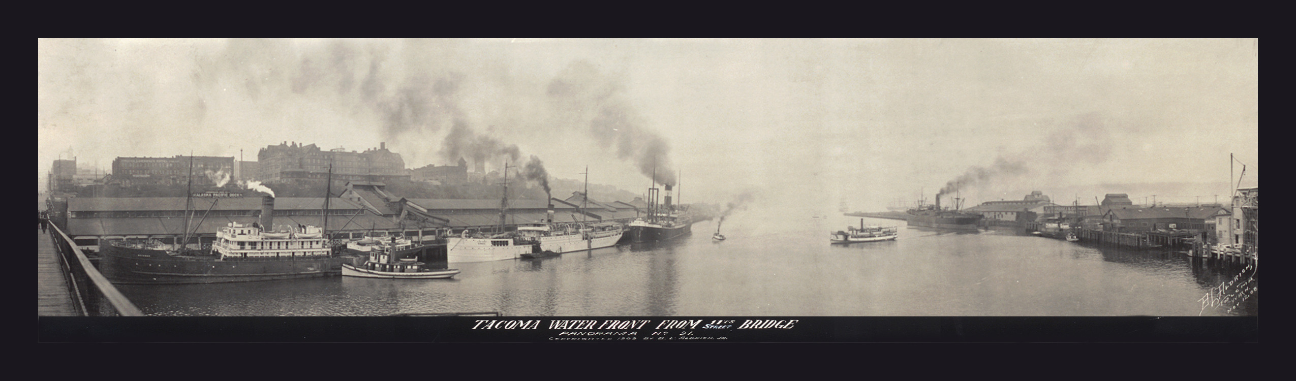 WA 1908b Tacoma from 11th Street Bridge PHOTO — historic image