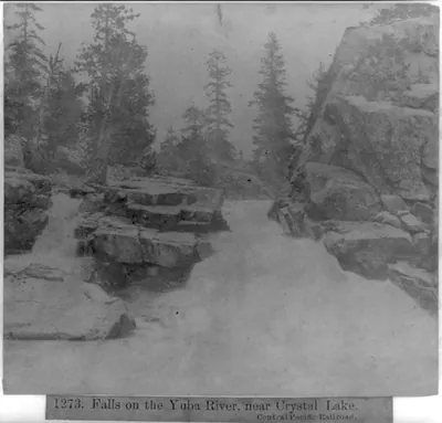 Falls on the Yuba River, near Crystal Lake - Central Pacific Railroad