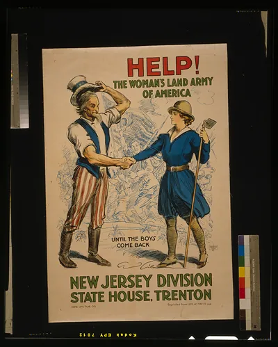 Help! The Womans Land Army of America New Jersey Division State House Trenton / C.D. Gibson Greenwich Litho. Co. N.Y.