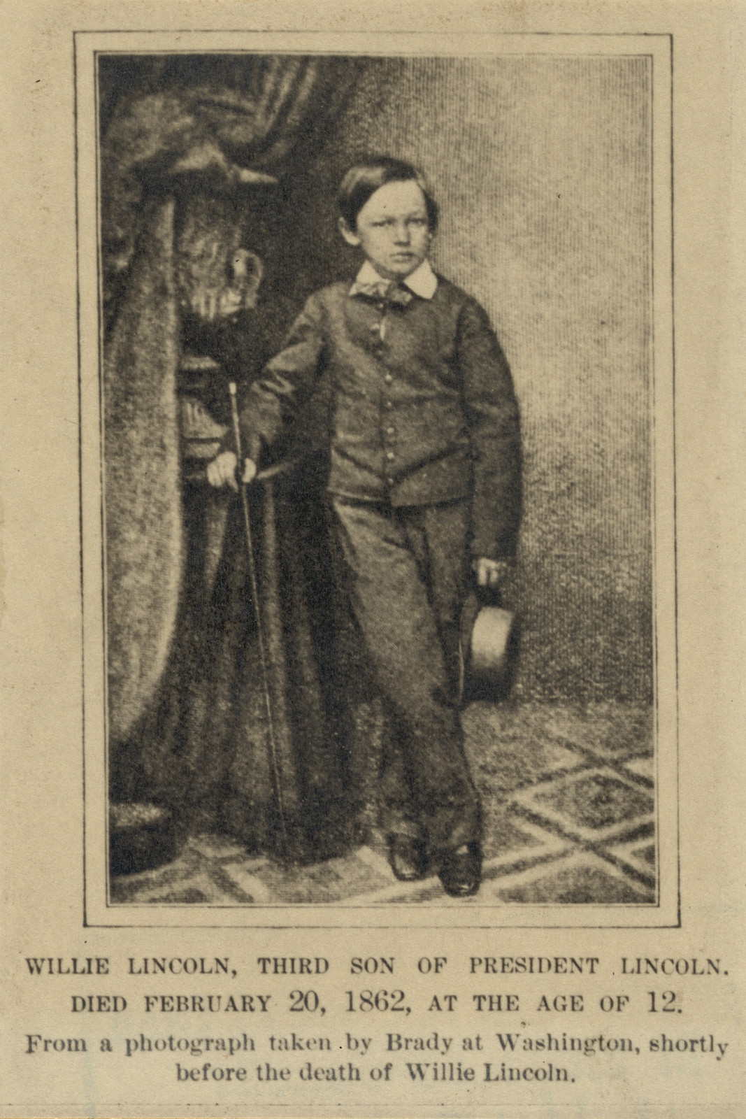 Willie Lincoln, Third Son of President Lincoln — historic image
