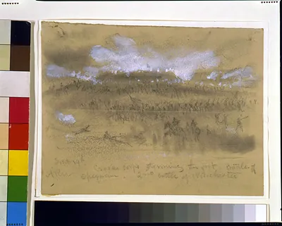 Sept. 19th. Crooks Corps storming to the fort. Battle of Opequon- 2nd battle of Winchester