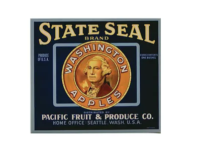State Seal Brand Washington Apples crate label