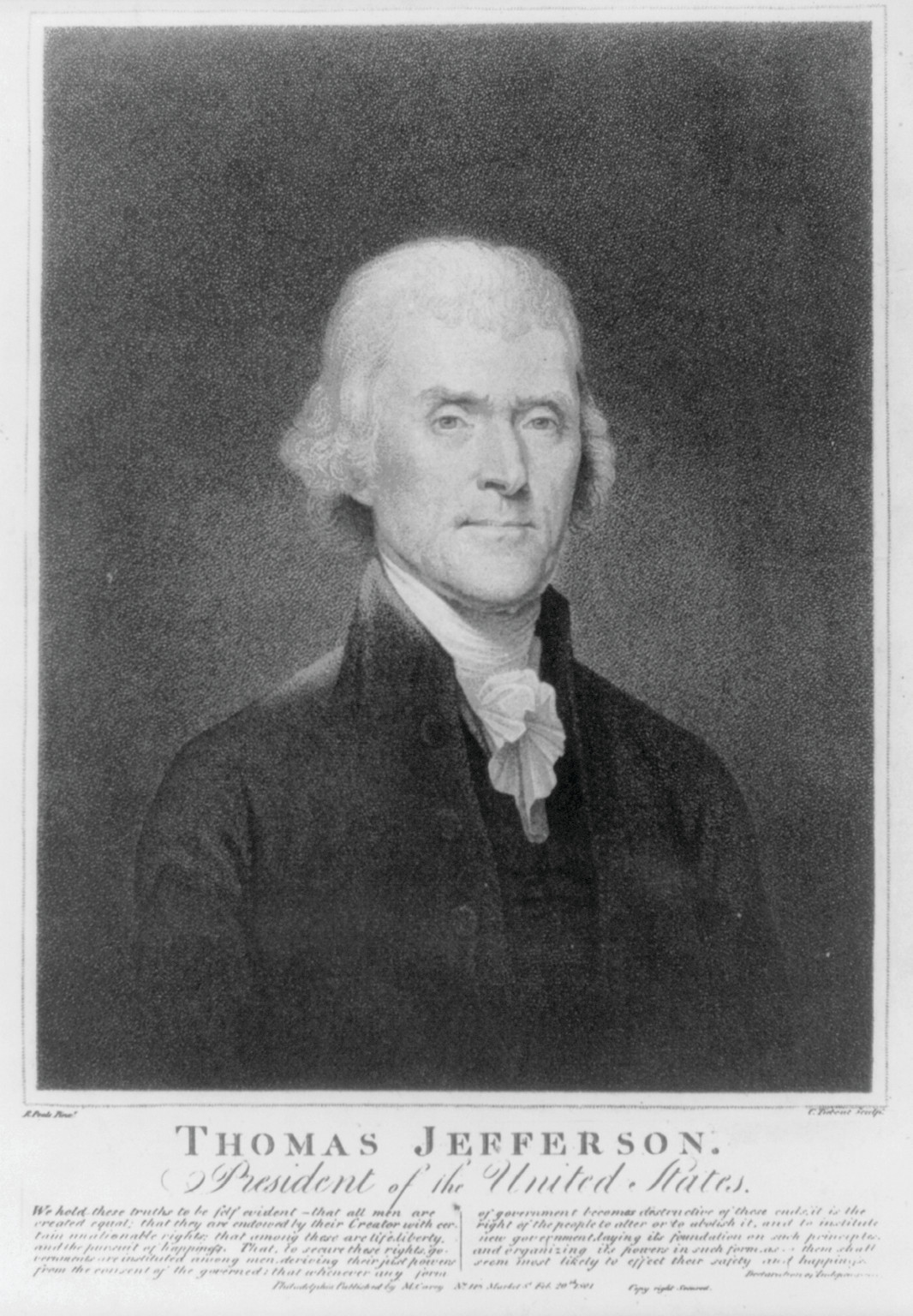 [Thomas Jefferson, bust portrait, facing slightly right] — historic print