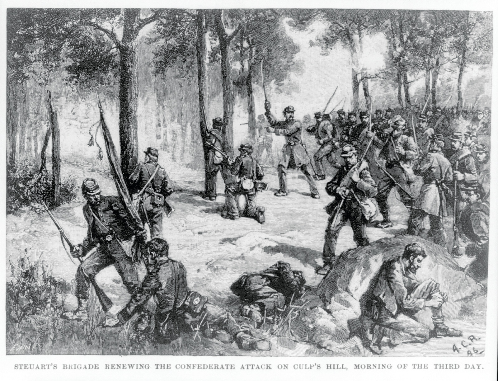 Steuart's Brigade Renewing the Confederate Attack on Culp's Hill — historic image
