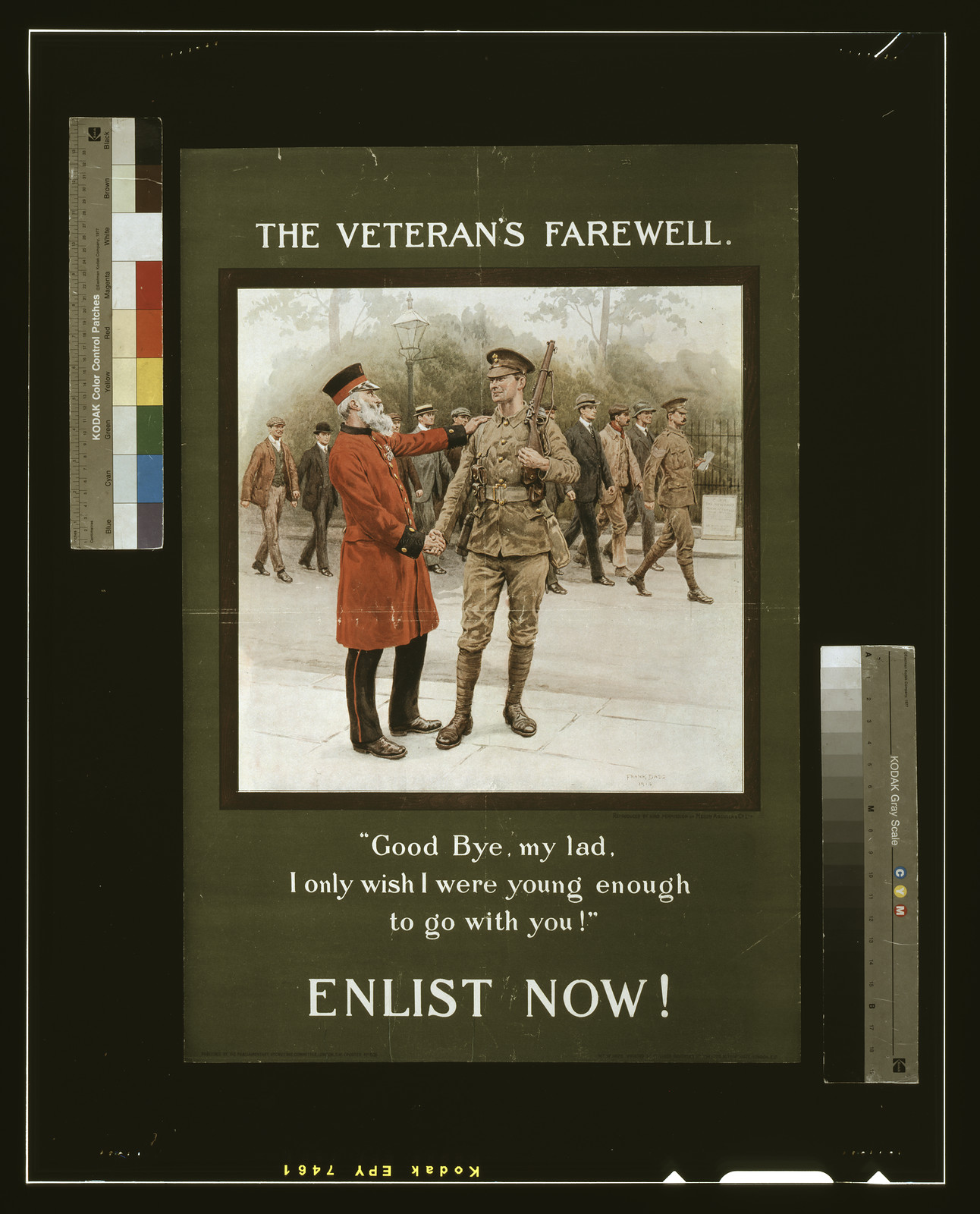The Veteran's Farewell: Enlist Now recruitment poster, 1914 — vintage poster