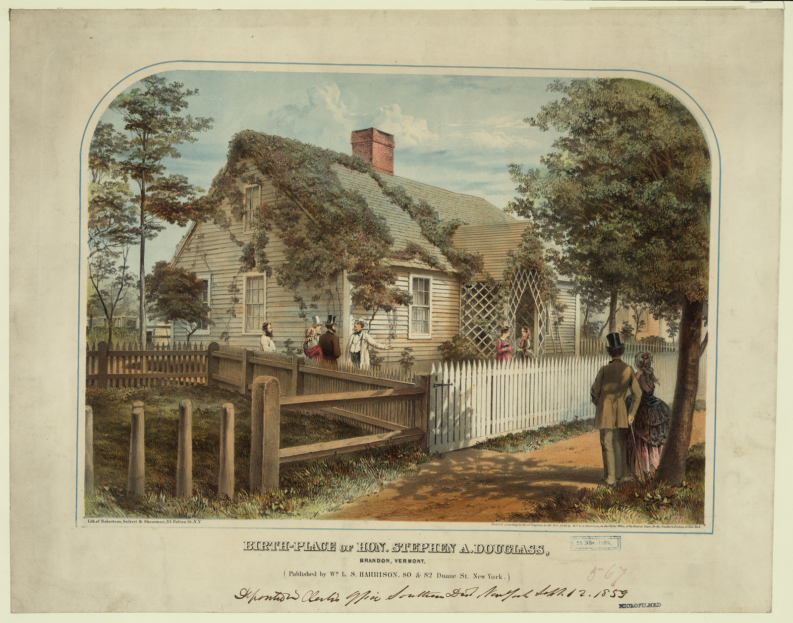 Birth-place of Hon. Stephen A. Douglass, Brandon, Vermont — historic image