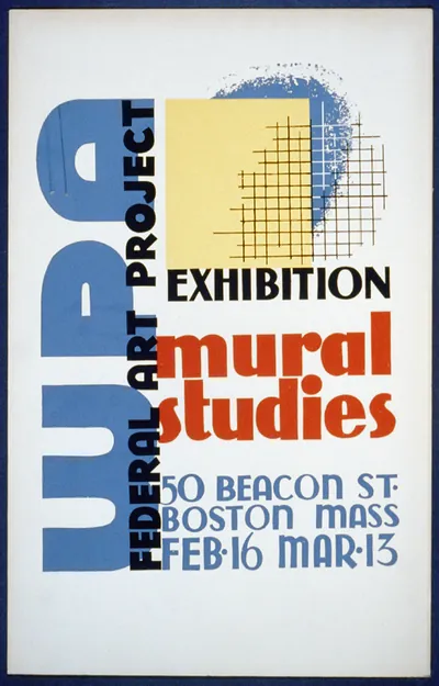 WPA Federal Art Project mural studies exhibition poster