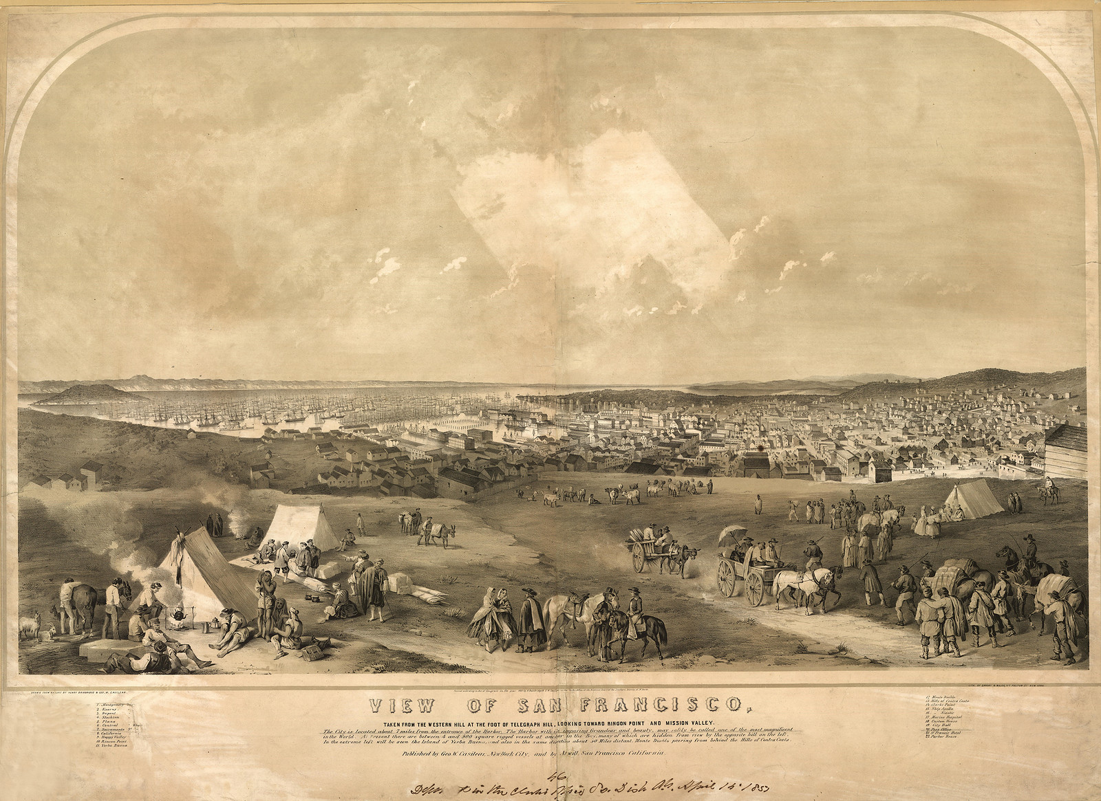 San Francisco, California, 1851, 1851 — antique map