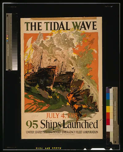 The tidal wave--July 4, 1918, 95 ships launched / Coll ; Thomsen-Ellis Co., Baltimore, New York.
