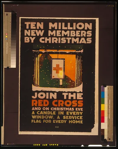Ten million new members by Christmas Join the Red Cross, and on Christmas Eve a candle in every window, a service flag for every home / LN Britton.