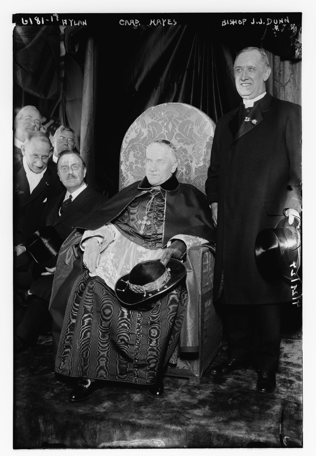 Hylan, Card. Hayes, Bish. J.J. Dunn, n/a — historic photograph