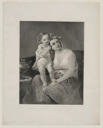 One of life's happy hours / painted by Mrs. Lilly M. Spencer ; engraved by Alfred Jones.
