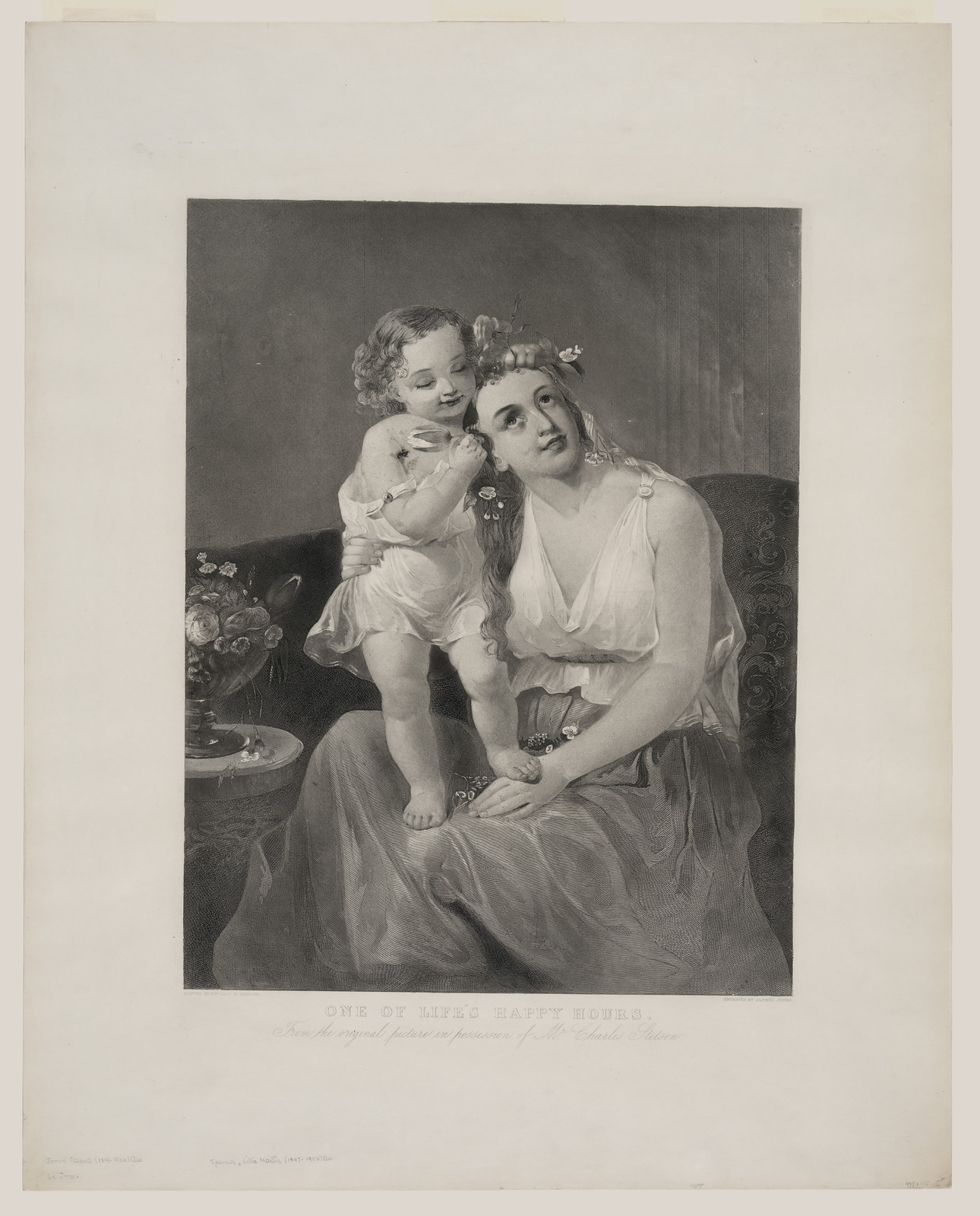 One of life's happy hours / painted by Mrs. Lilly M. Spencer ; engraved by Alfred Jones., [between 1870 and 1890?] — historic image