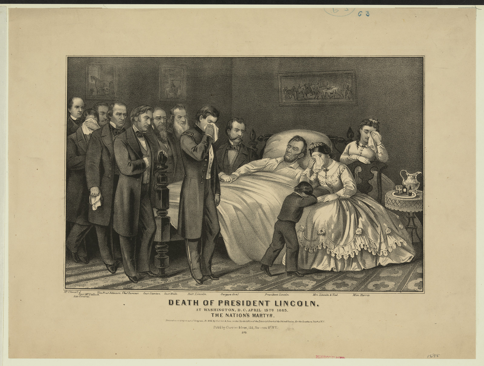 Death of President Lincoln at Washington, D.C., April 15, 1865 — historic image