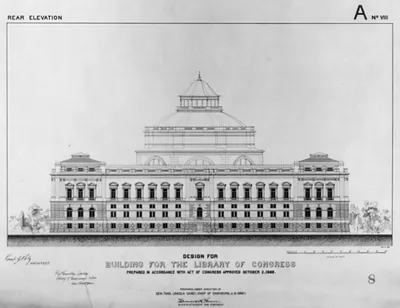 [Library of Congress, Washington, D.C. Rear elevation, A series]
