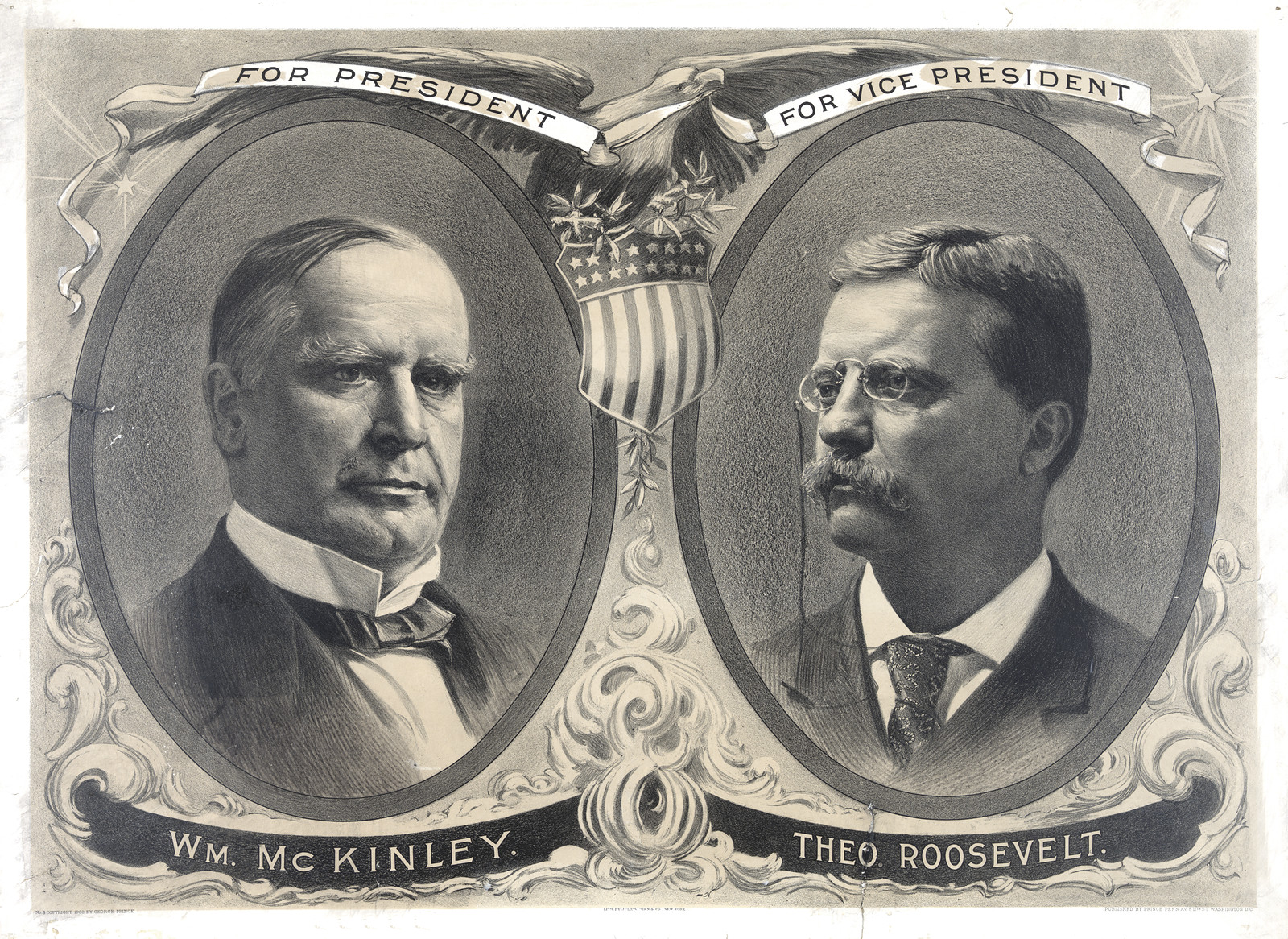 Campaign poster: For President Wm. McKinley, Vice President Theo. Roosevelt — vintage poster