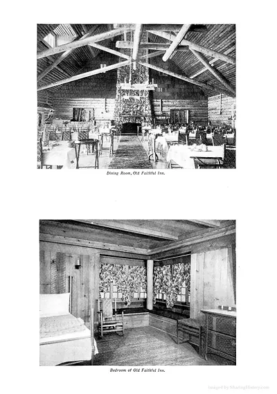 Dining Room and Bedroom of Old Faithful Inn