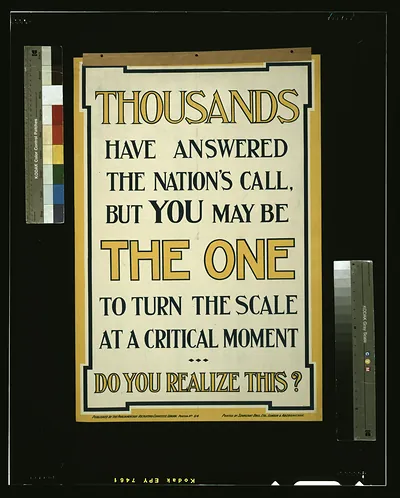 Thousands have answered the nation's call, but you may be the one to turn the scale at a critical moment. Do you realize this? / printed by Seargeant Bros. Ltd., London & Abergavenny.