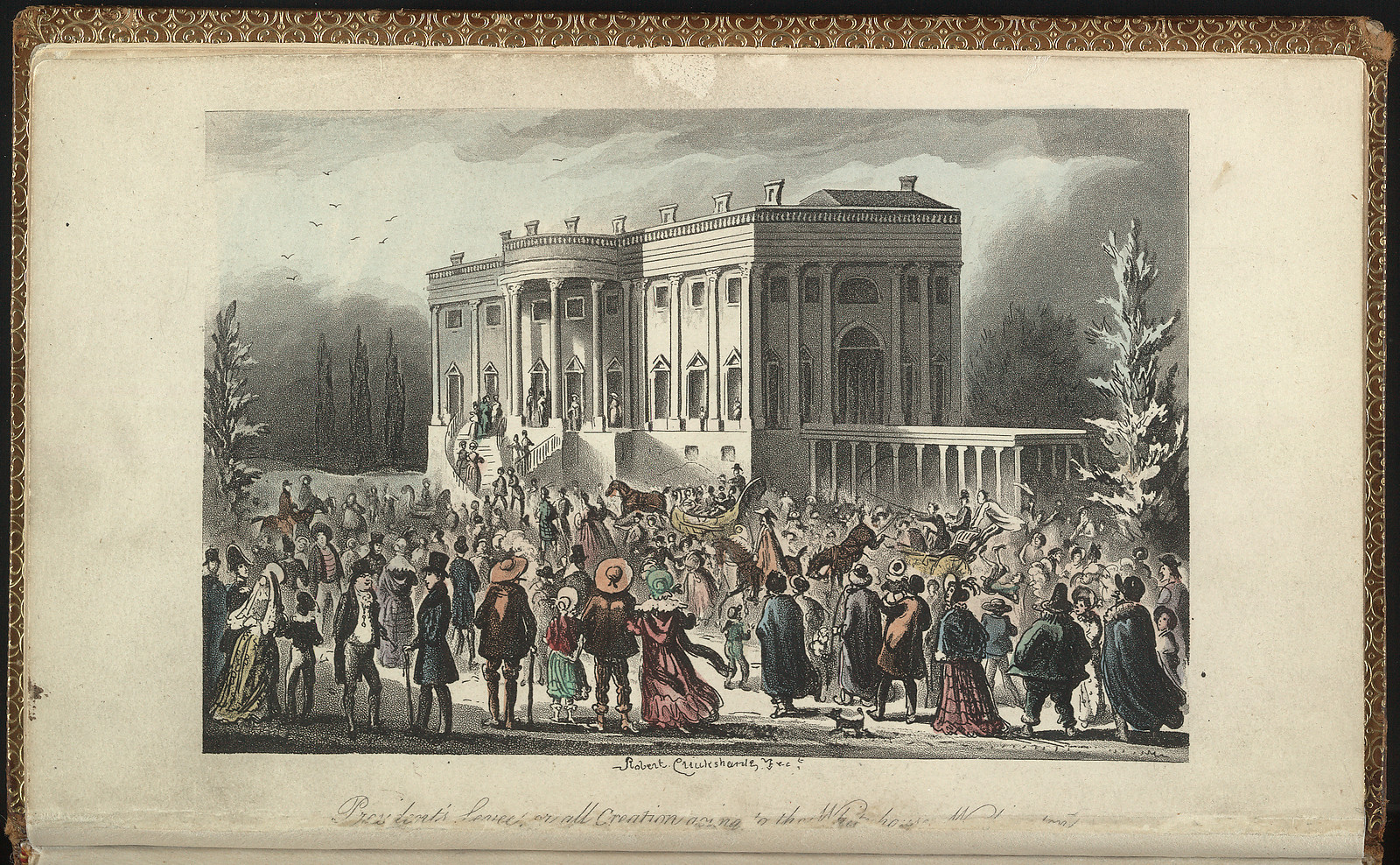 President's Levee, or all Creation going to the White House / Robert Cruikshank fect., London : Saunders and Otley, 1841. — historic print