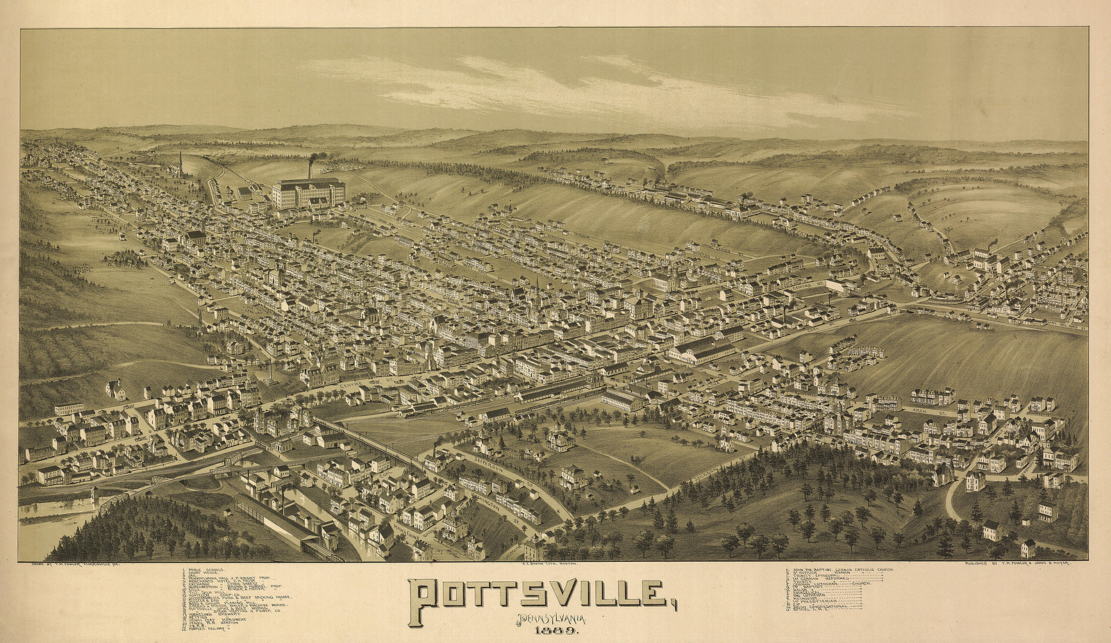 Pottsville, Pennsylvania, 1889, 1889 — antique map