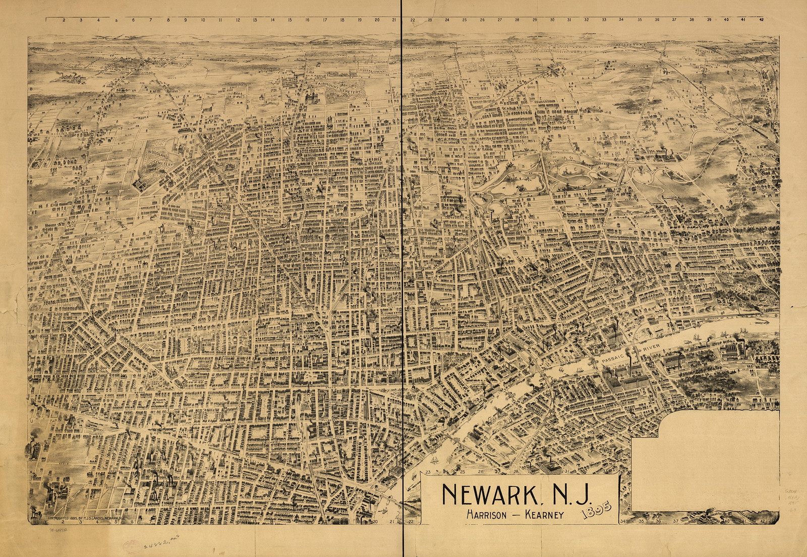 Newark, New Jersey, 1895, 1895 — antique map