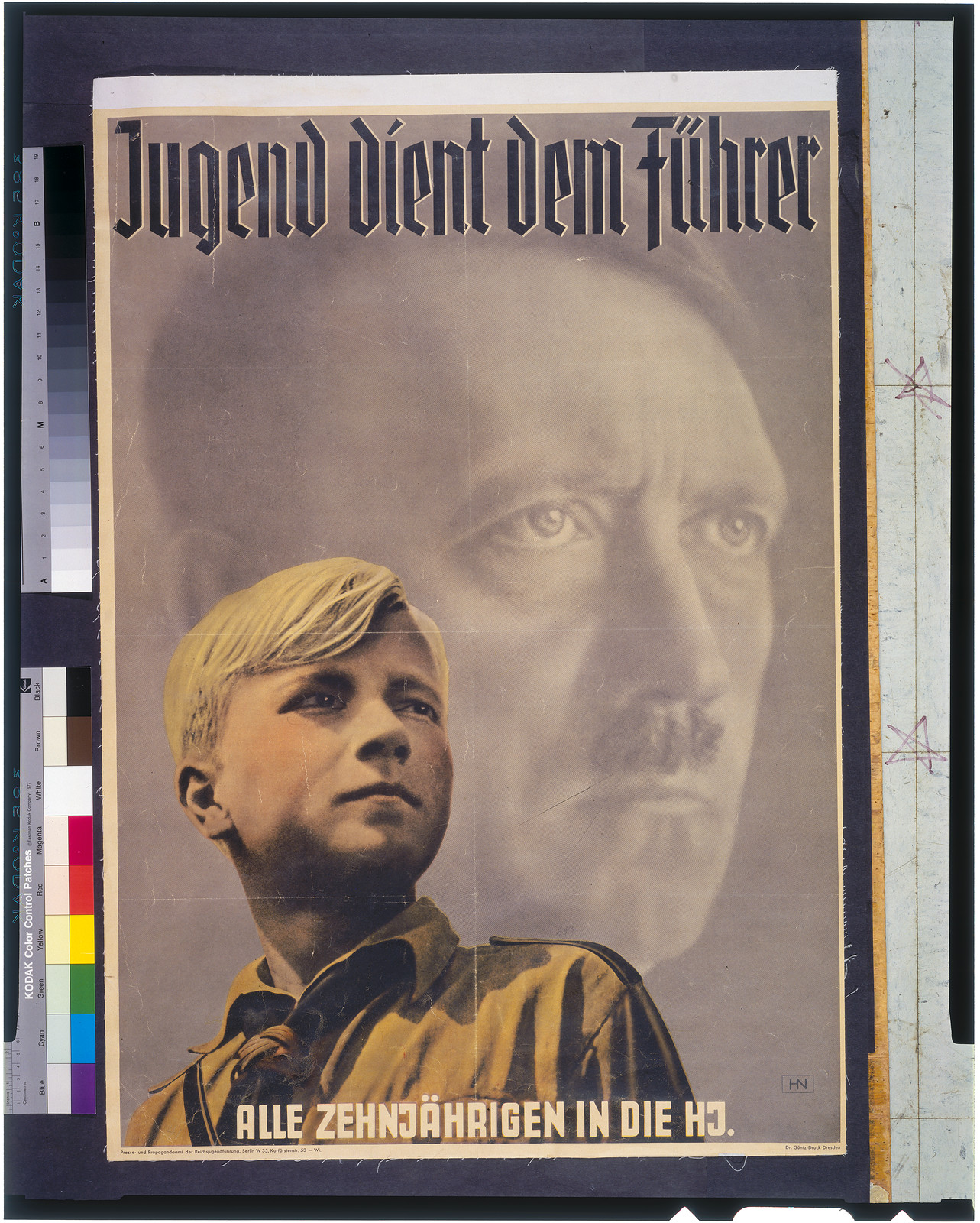 Jugend dient dem Führer--Alle Zehnjährigen in die HJ / HN. — vintage poster
