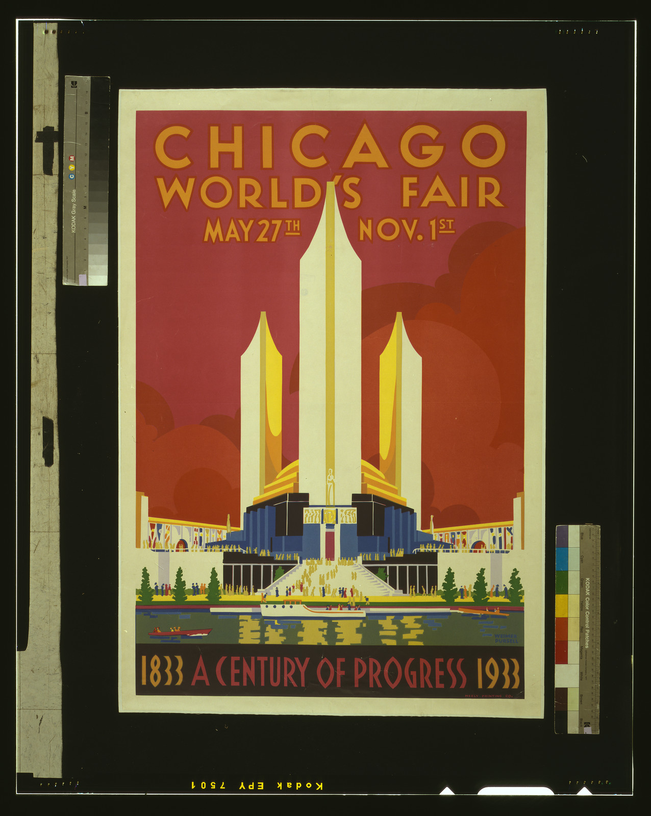 Chicago world's fair. A century of progress, 1833-1933 / Weimer Pursell., [Chicago] : Neely Printing Co., [1933] — vintage poster
