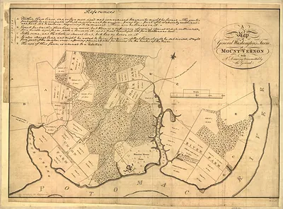 A Map Of General Washington's Farm Of Mount Vernon From A Drawing Transmitted By The General