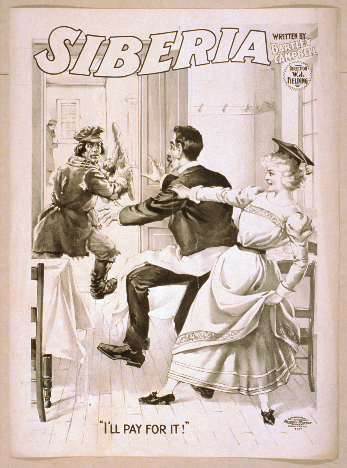Siberia written by Bartley Campbell., 1900 — vintage poster