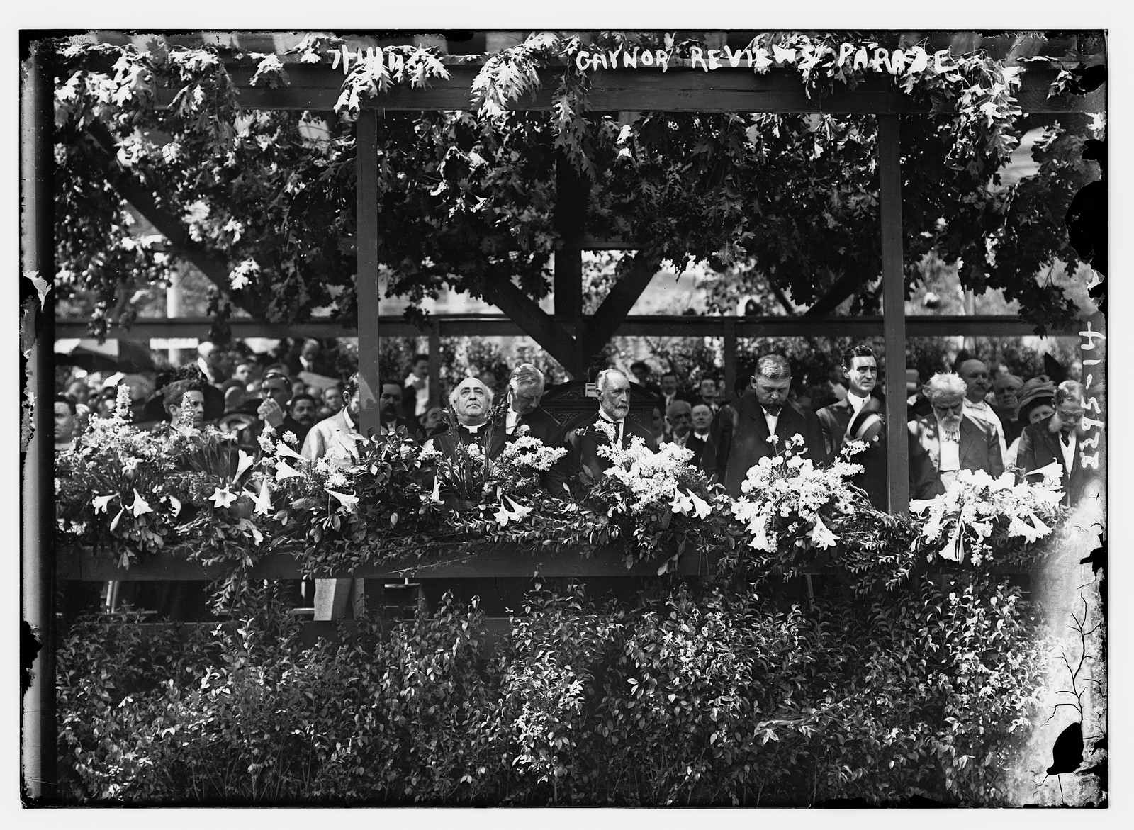 Gaynor reviewing parade, n/a — historic photograph