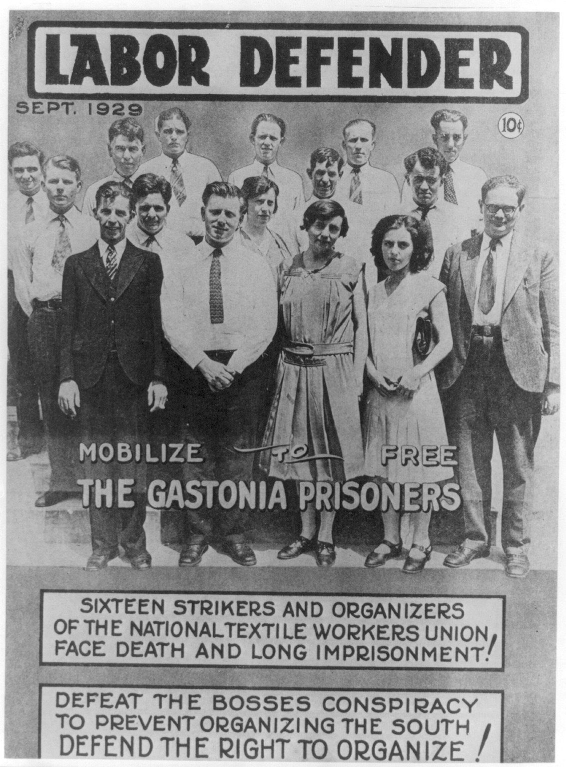 [Picture stores of Gastonia, N.C., labor unrest, 1929]: Mobilize to free the Gastonia prisoners — historic print