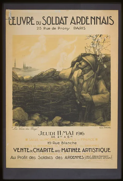 Oeuvre du Soldat Ardennais charity sale poster, 1916