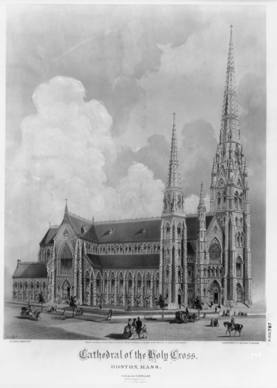 Cathedral of the Holy Cross, Boston, Mass., c1871. — historic print