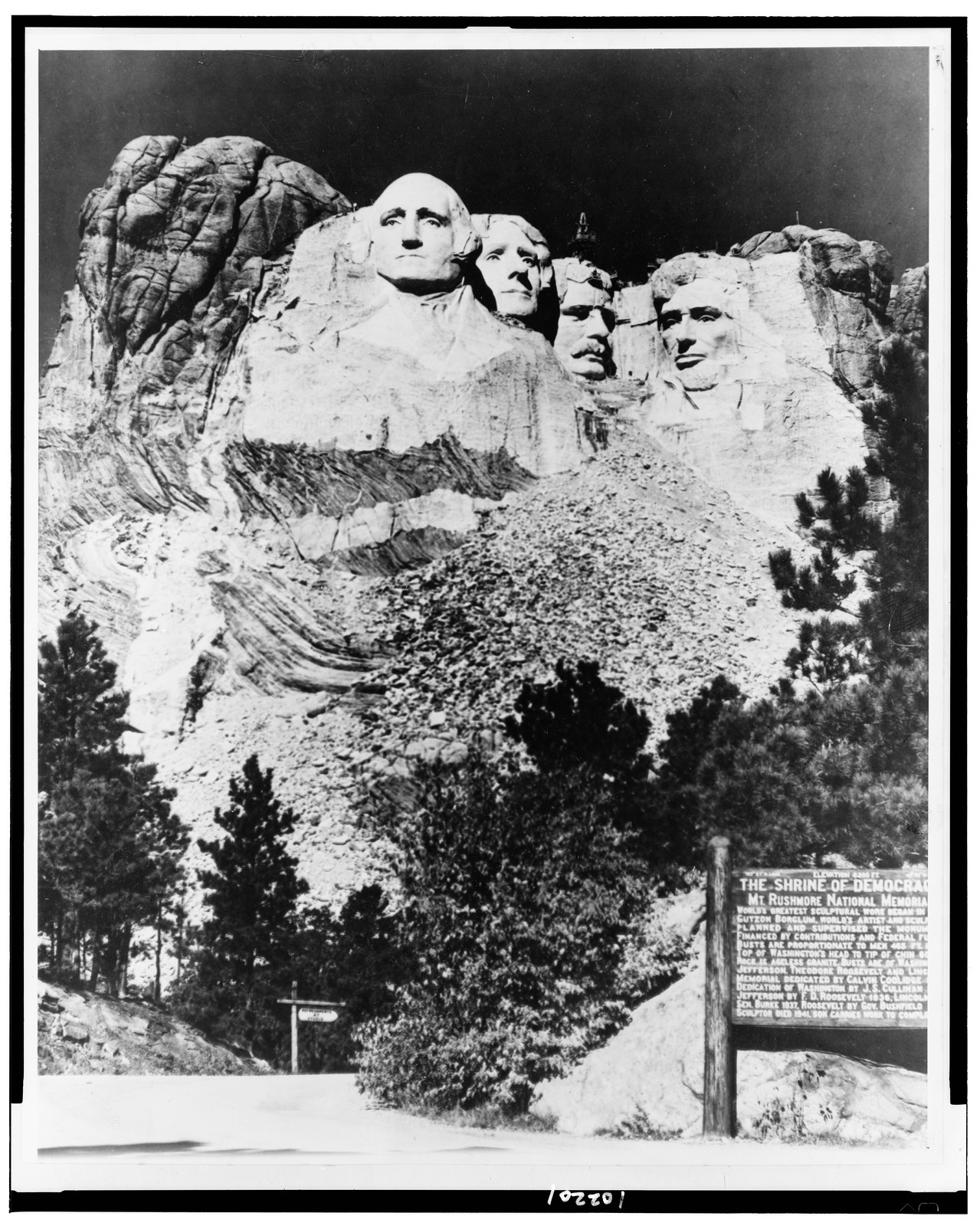 Work closes on Mt. Rushmore memorial — historic photograph