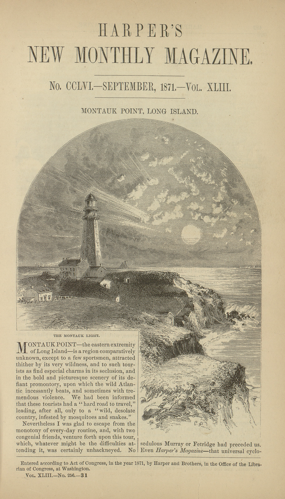 The Montauk light, 1871 — historic image