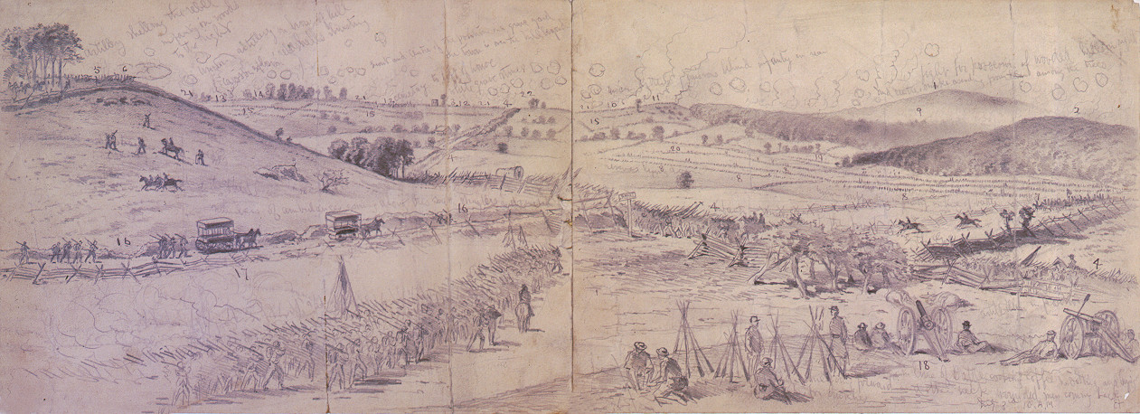 The battle of Gettysburg / EF., 1863 July 3. — historic drawing