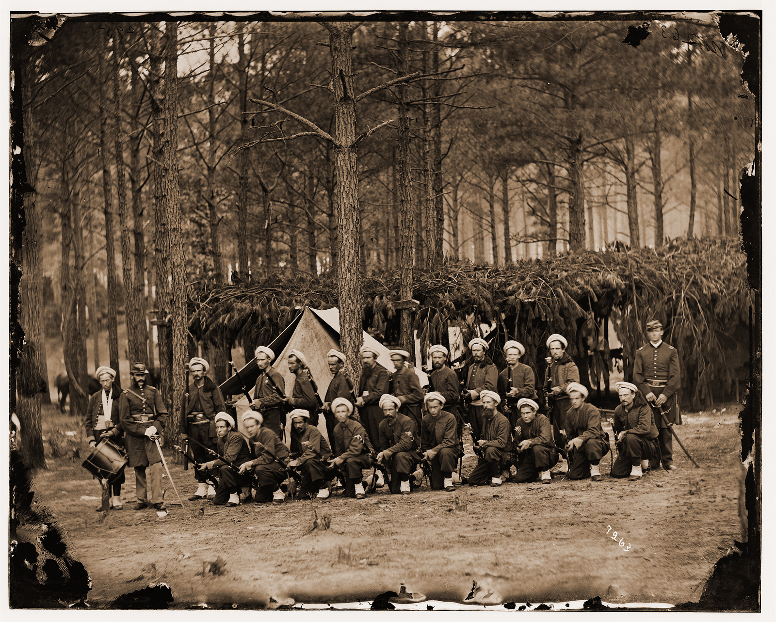 Petersburg Virginia. Company H 114th Pennsylvania Infantry, 1864 — historic photograph