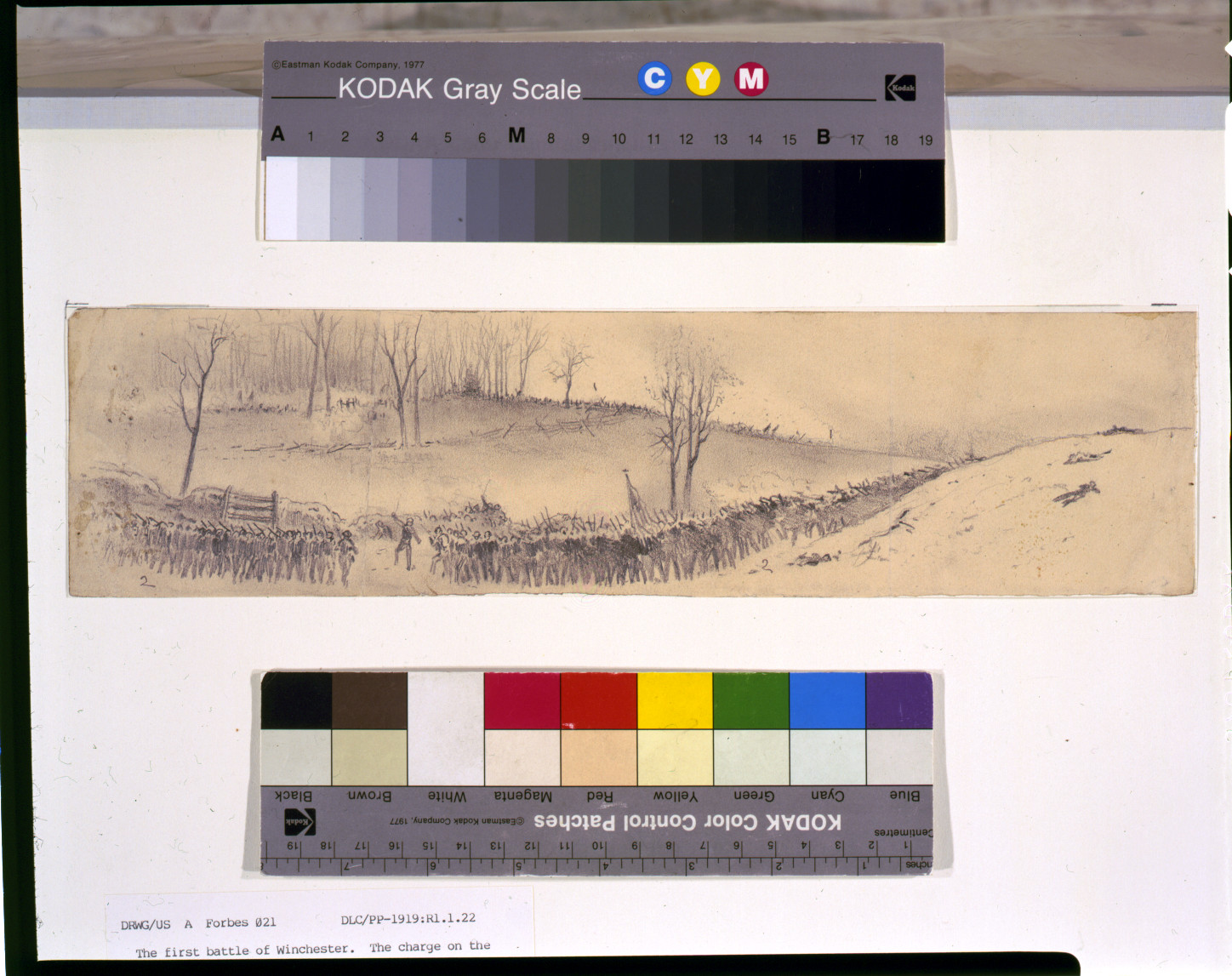 The first battle of Winchester--The charge on the stonewall, 1862 March 23. — historic drawing
