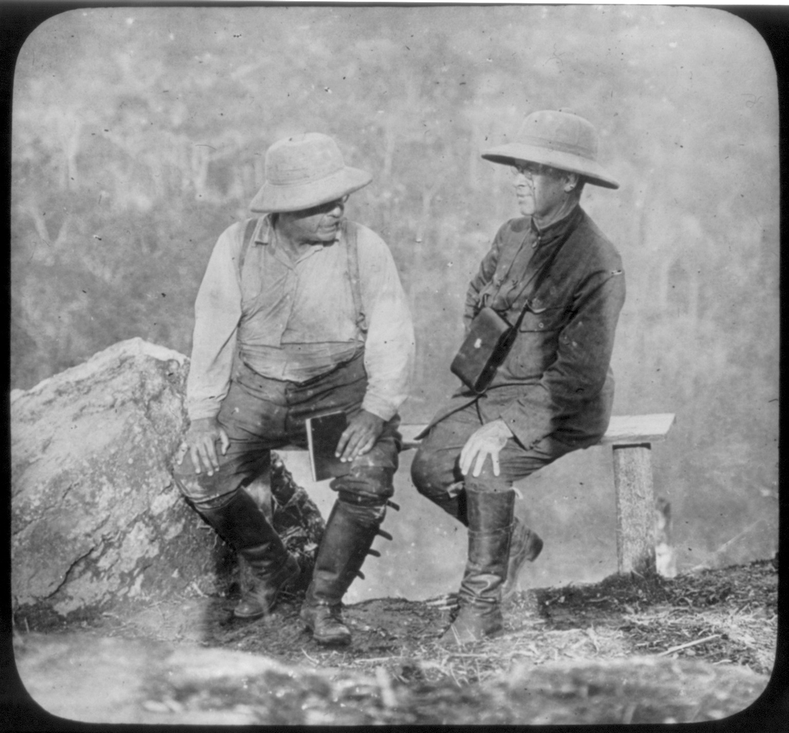 [Theodore Roosevelt, 1858-1919; lantern slide of Roosevelt's Brazil expedition, 1913, taken by his son Kermit] — historic image