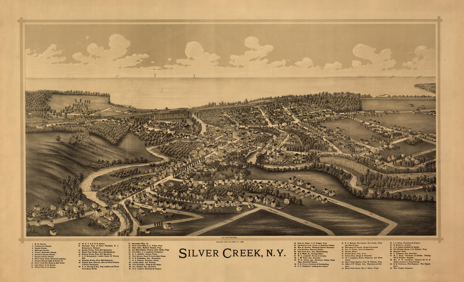 Silver Creek, New York, 1892, 1892 — antique map