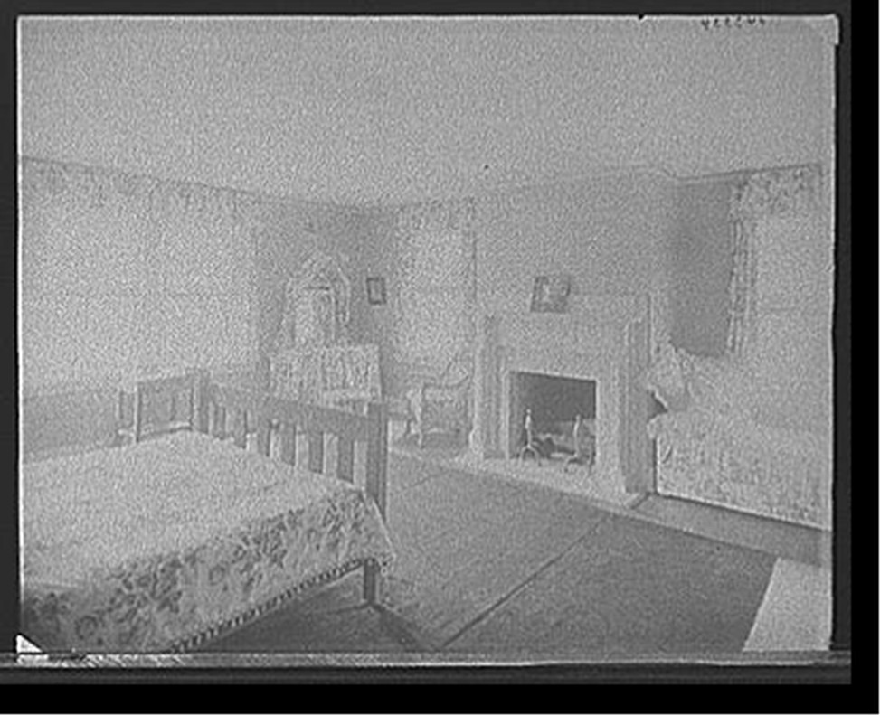 [Suburban home of Mrs. Robert Hoe, Jr., sleeping room, Port Washington, New York], [between 1900 and 1910] — historic photograph