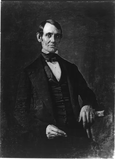 [Abraham Lincoln, three-quarter length portrait, seated, facing front]