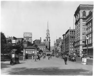Tremont St. and the Mall, Boston, Mass.