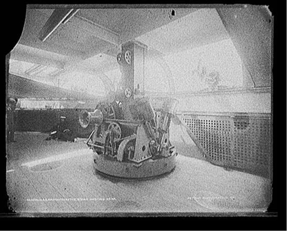 U.S.S. Massachusetts, steam hoisting gear, [between 1896 and 1901] — historic photograph