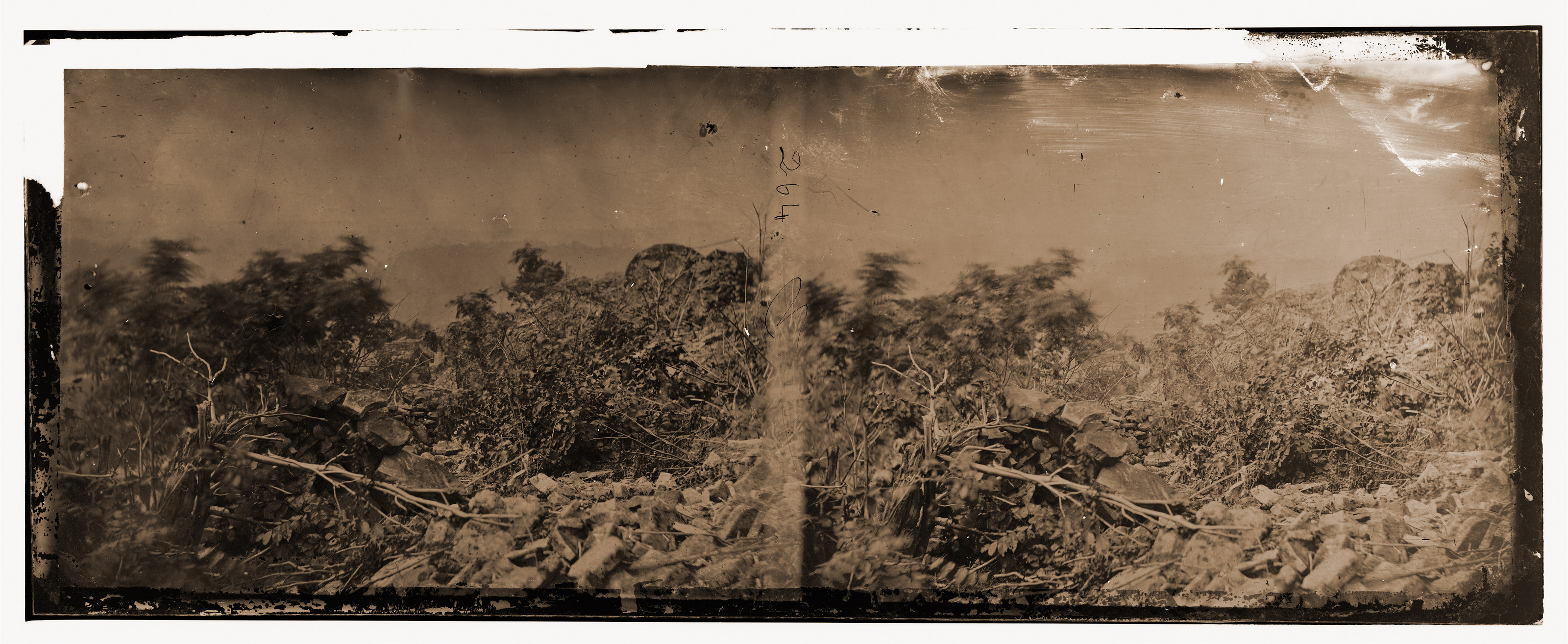 Gettysburg Pennsylvania. Breast works on extreme left, 1863 — historic photograph