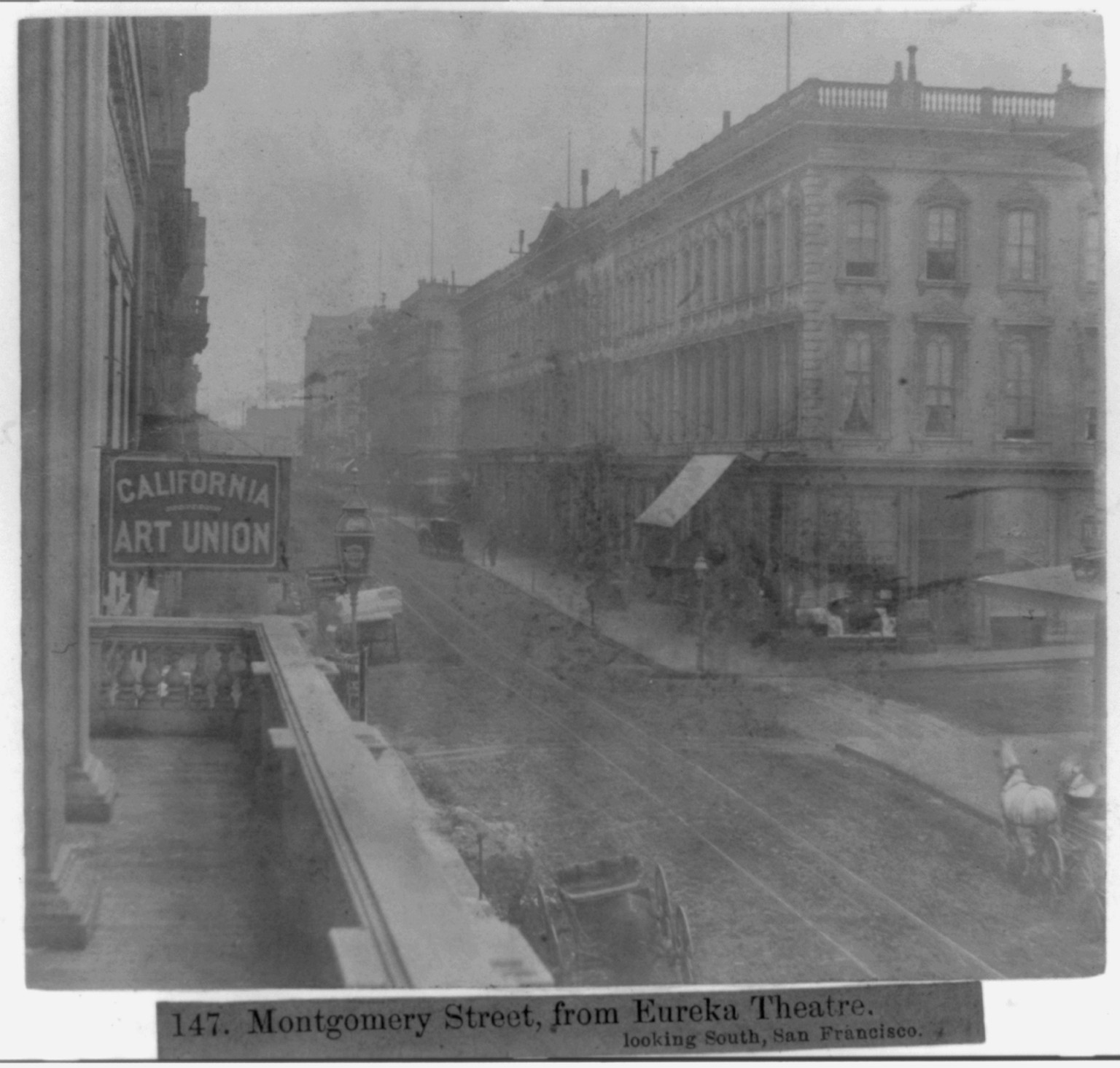 Montgomery Street, from Eureka Theatre, looking South, San Francisco, [published 1866] — historic photograph