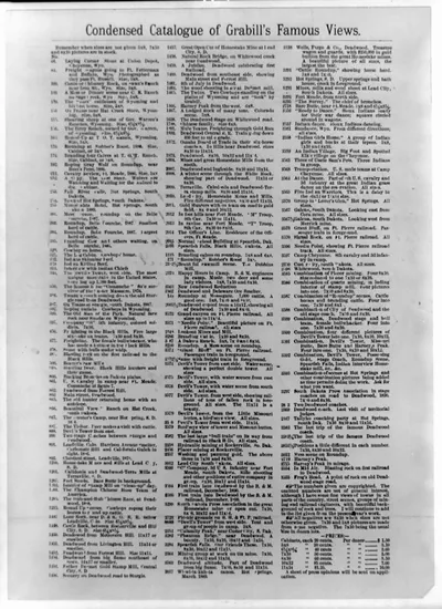 Condensed catalogue of Grabill's famous views
