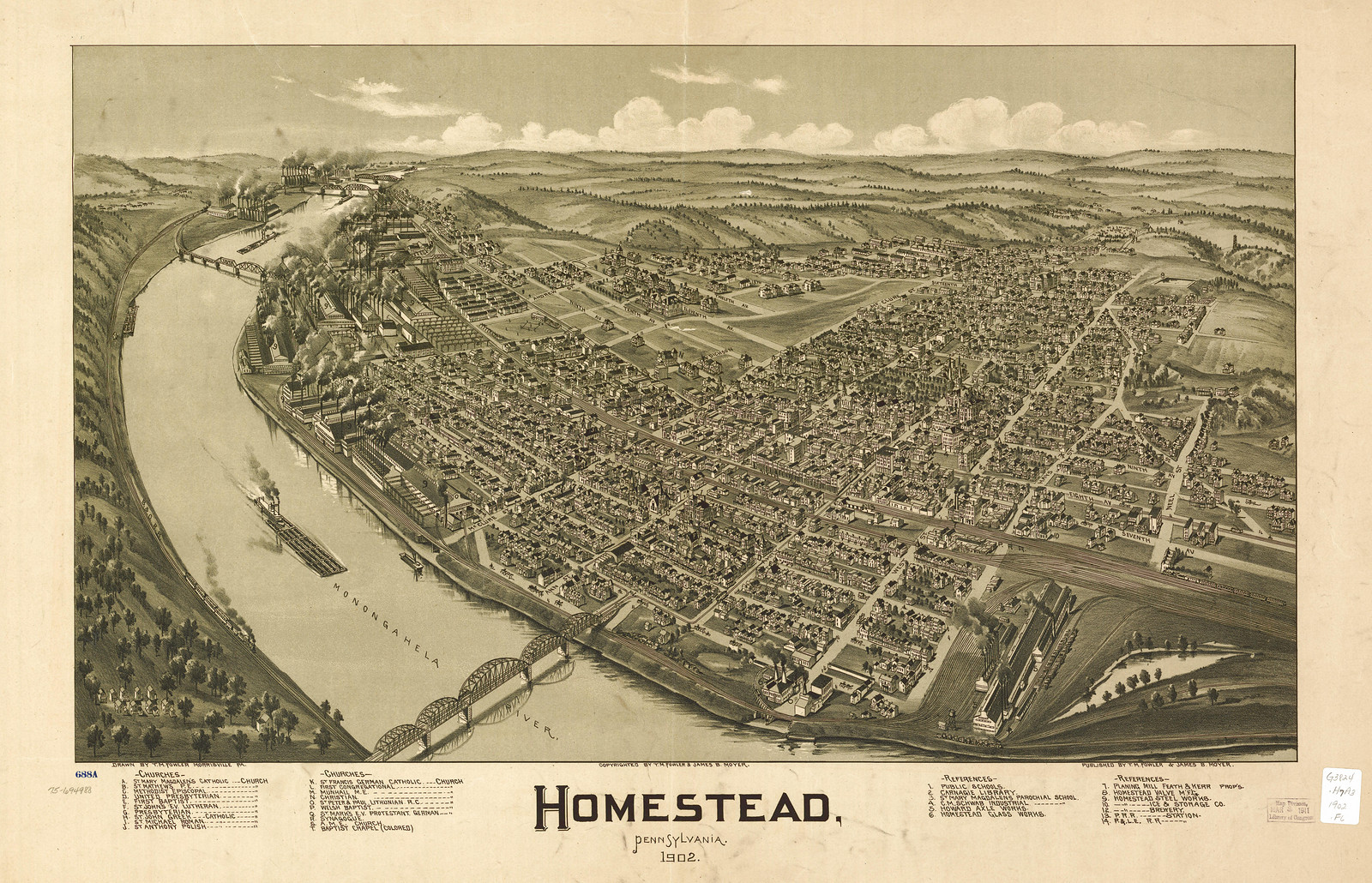 Homestead, Pennsylvania, 1902, 1902 — antique map