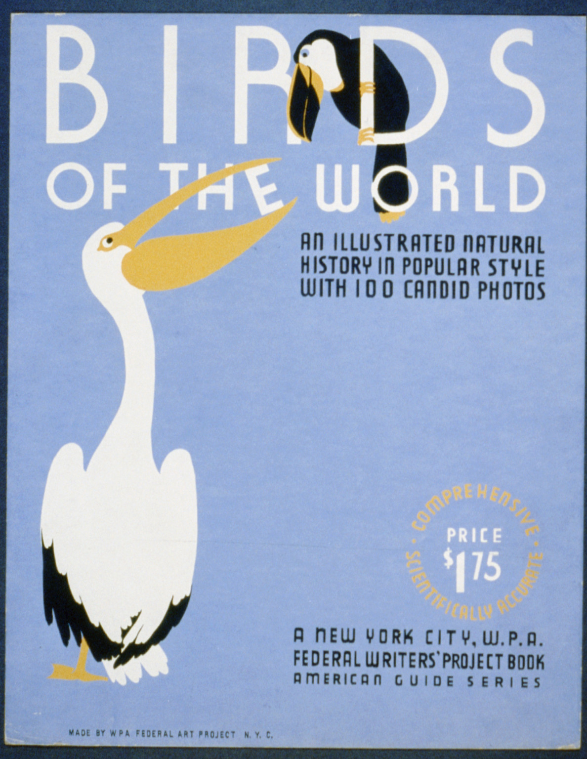 Birds of the world An illustrated natural history in popular style with 100 candid ph, 1936 — vintage poster